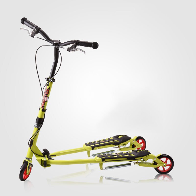 RF-101-patinete portátil para niños, Scooter de doble Pedal, tijeras de tres ruedas, poste, ajuste de 3 engranajes