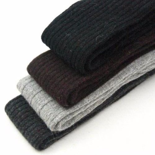 Medias largas y gruesas de algodón para mujer, mallas de lana suave tejidas por encima de la rodilla, largas, hasta el muslo, color negro, invierno, novedad