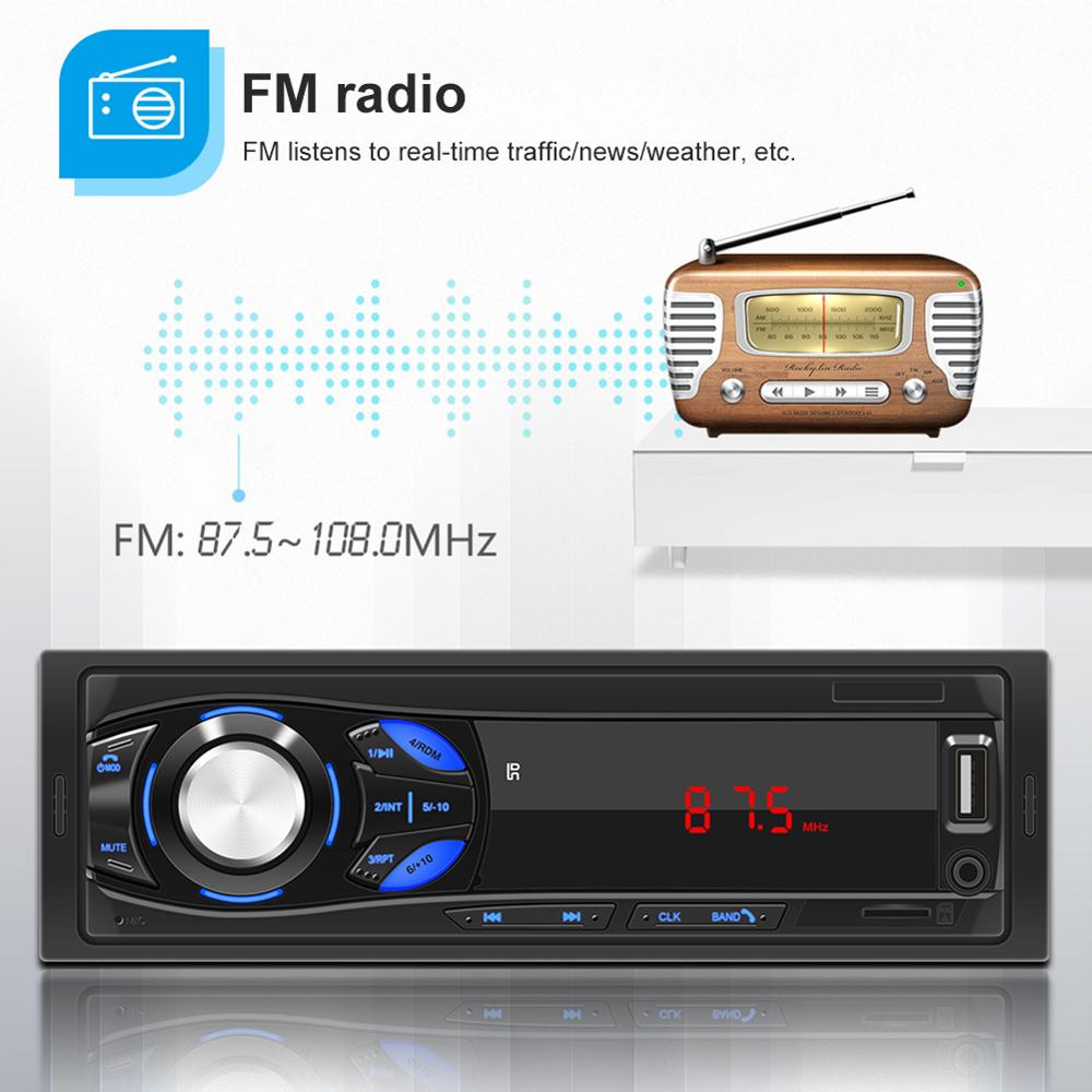 Haut 12V unique 1 DIN voiture stéréo lecteur MP3 Radio FM AUX TF carte U unité de tête de disque dans le tableau de bord récepteur multimédia numérique voiture lecteur MP3