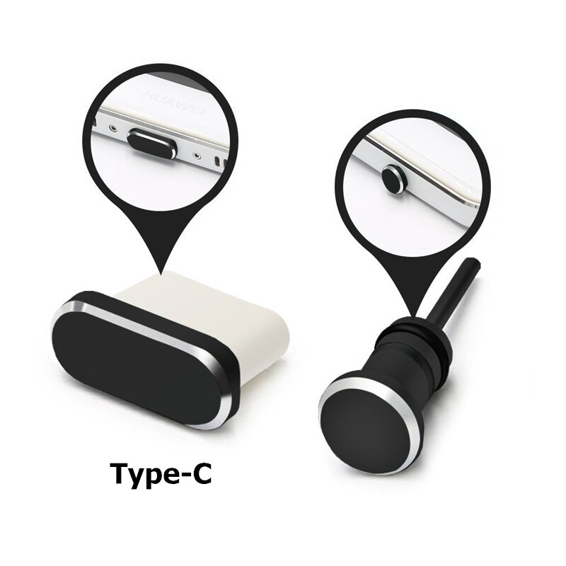 Puerto de carga tipo C metálico antipolvo, 3,5mm, conector para auriculares, accesorios para teléfono Samsung S10,