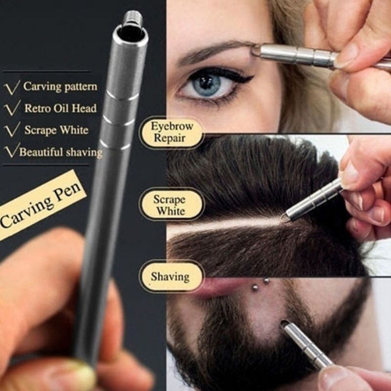 1 sæt hår tatovering trim styling gravering pen ansigt øjenbryn skæg formende saks barbermaskine  l29k