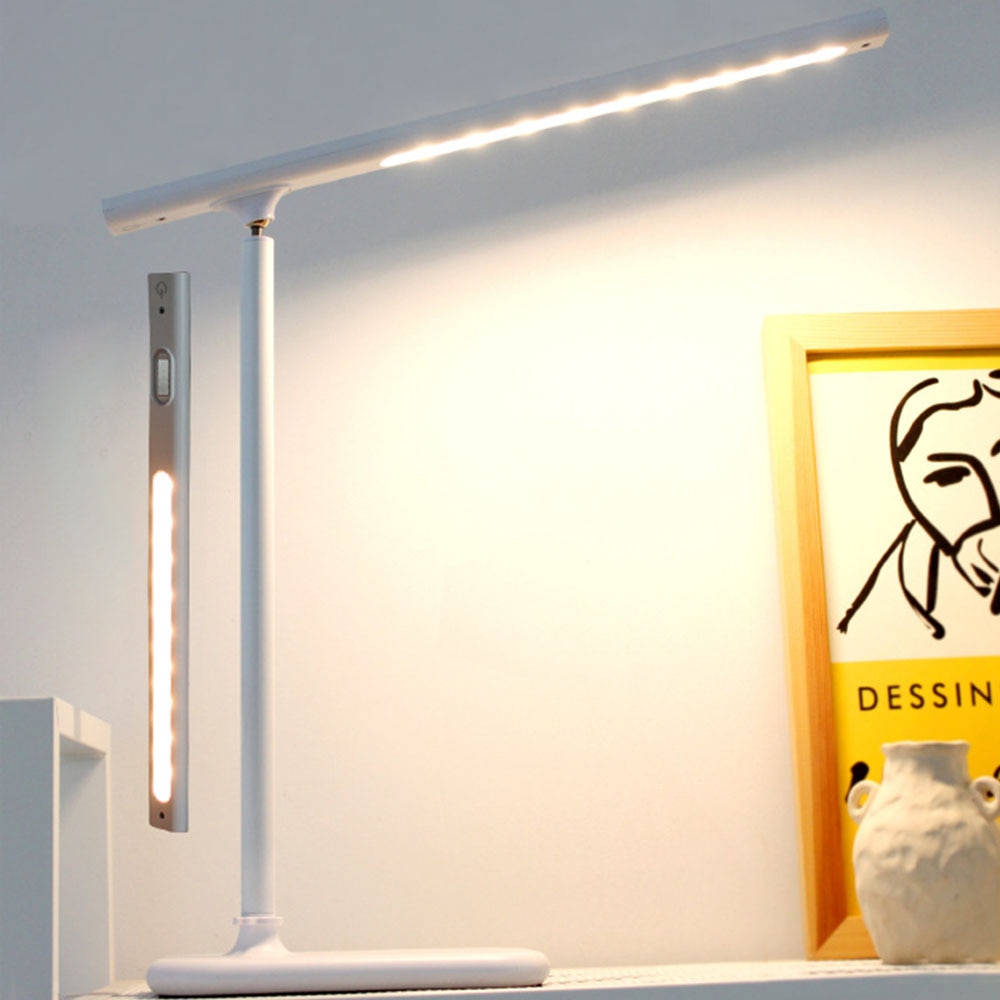 Usb genopladelig led bordlampe 36 lys stærk magnet lysstyrke justerbar foldbar 360 graders touch switch led bordlampe