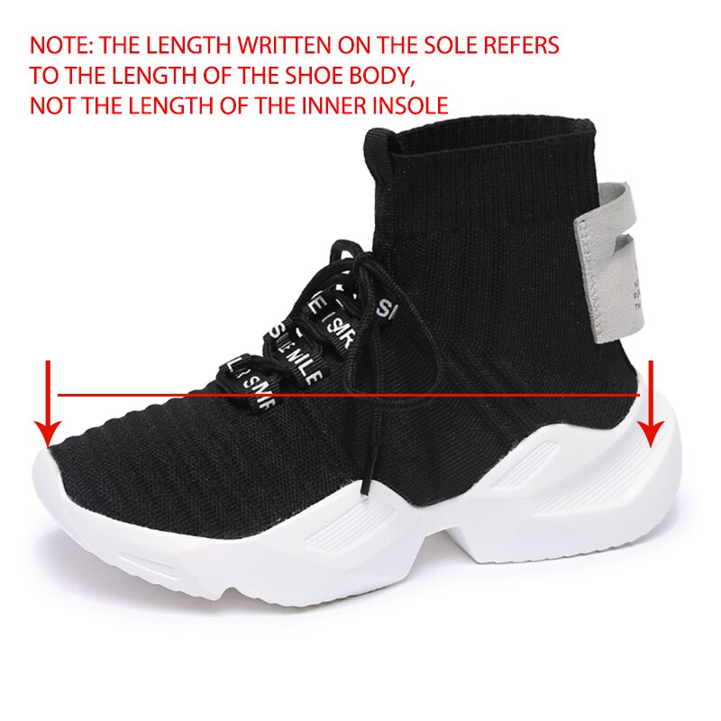 Kvinder vulkaniserede sneakers høj top platformsok støvler far sko kvinde tyk sål mesh åndbar sorte damesko