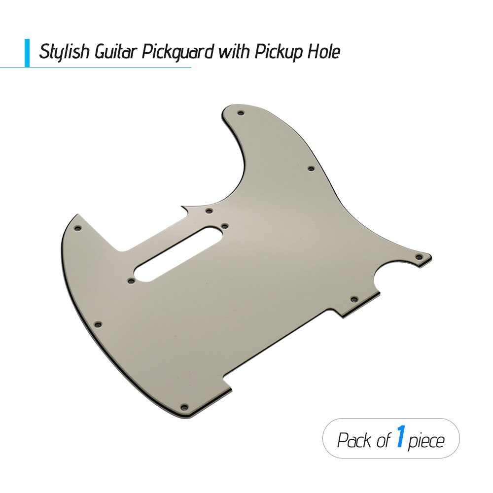 3Ply Guitar Pickguard with Single Coil Pickup Hole for Telecaster Style Electric Guitar Pick Guard of Guitar Parts &amp; Accessories: Green