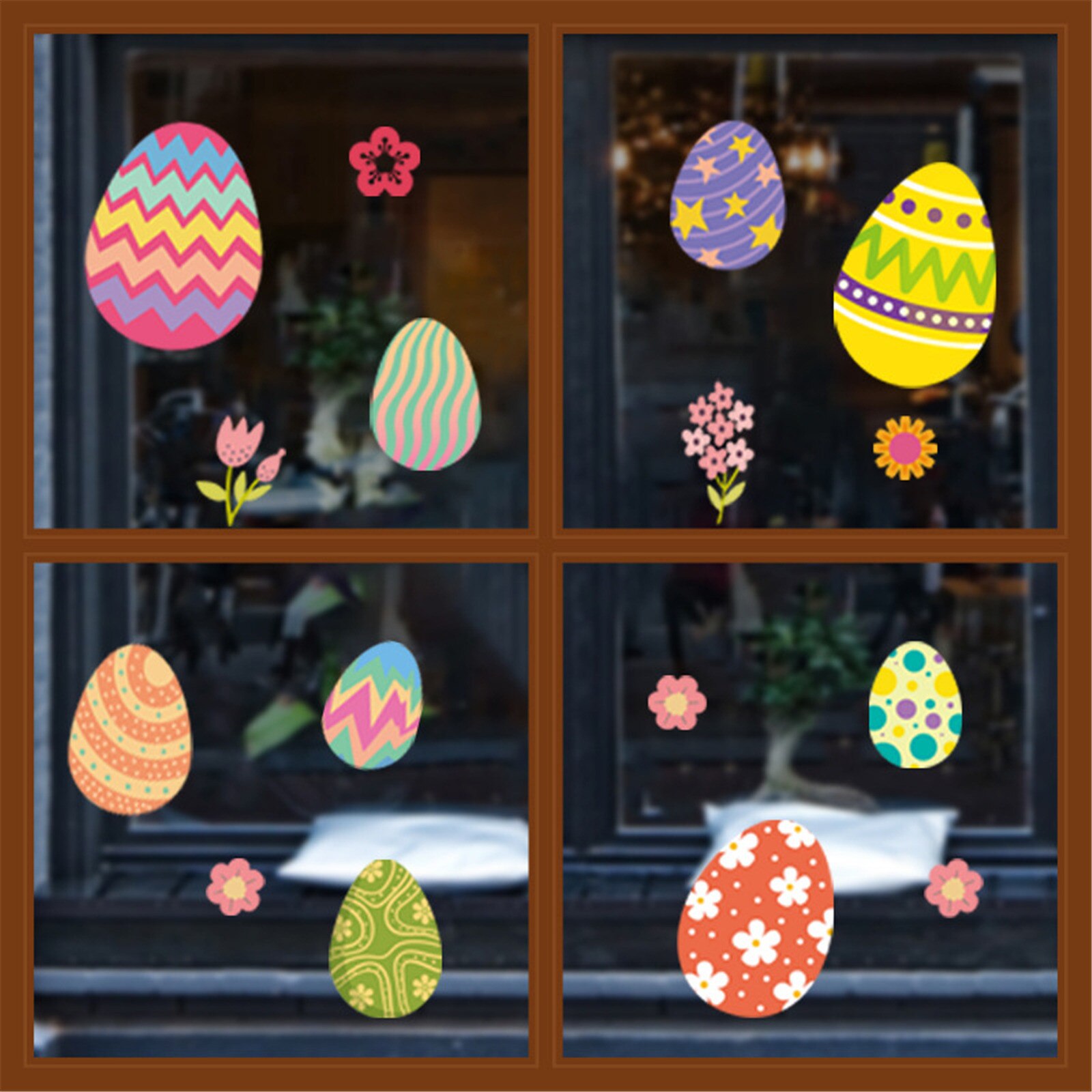 Easter Window Clings Decals Carrot Bunny Egg Window Sticker for Wall Door Decor Easter Party Home Decor Animal Sticker#30