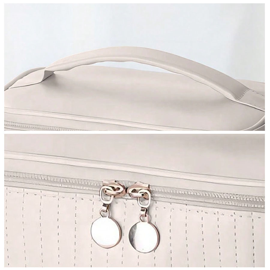 Make-uptassen voor dames Reistoilettas Leuke koffers Tas Draagbaar Effen kleur Make-up organizer Box Cosmetische tas Neceser PU-leer