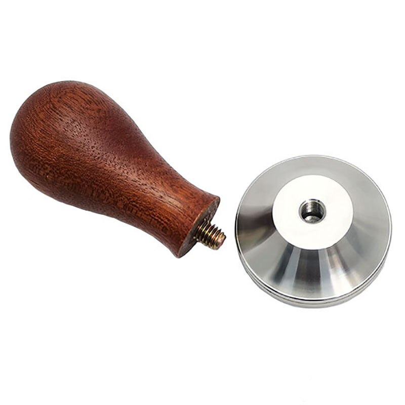 Coffee Tamper Calibrated Tamper 51/53/58mm Coffee Press Tool with 304 Stainless Steel Base & Solid Wood Handle