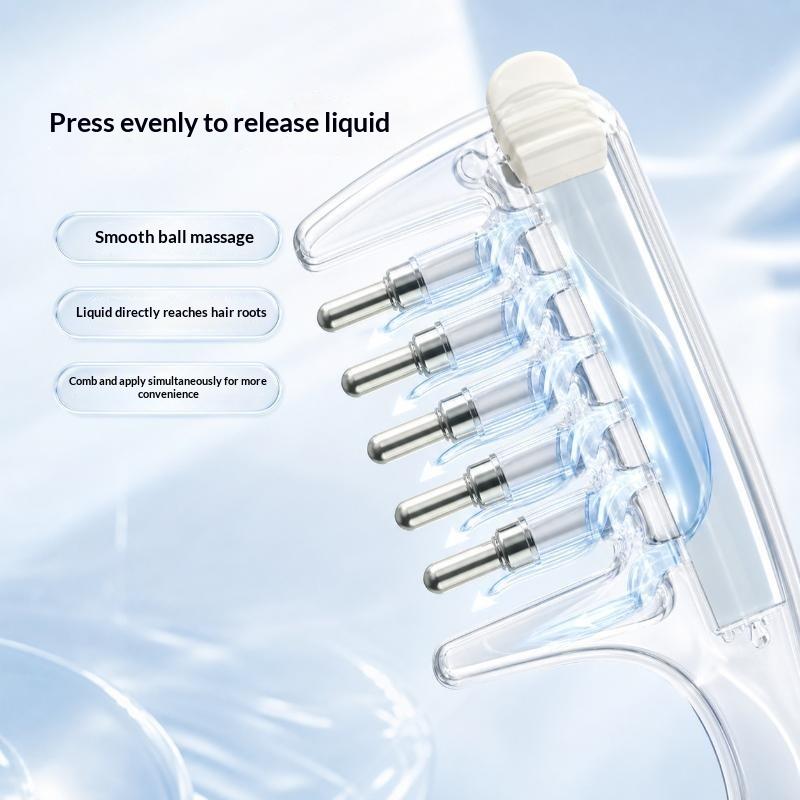 Unisex Liquid Built-In Essential Oil Massage Comb Transparent Scalp Applicator for All Hair Types Nourishing Care