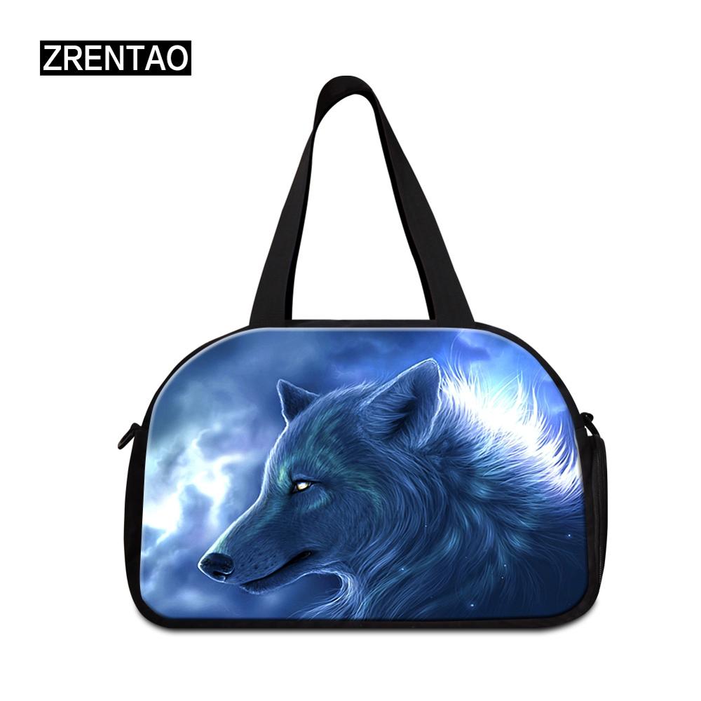 mamá/jugador/atletas/bailarina equipaje Duffle hombro Corssbody Duffel bolsa de viaje con zapatos bolsillos de gran capacidad 3D Wolf: Duffle Bag 16