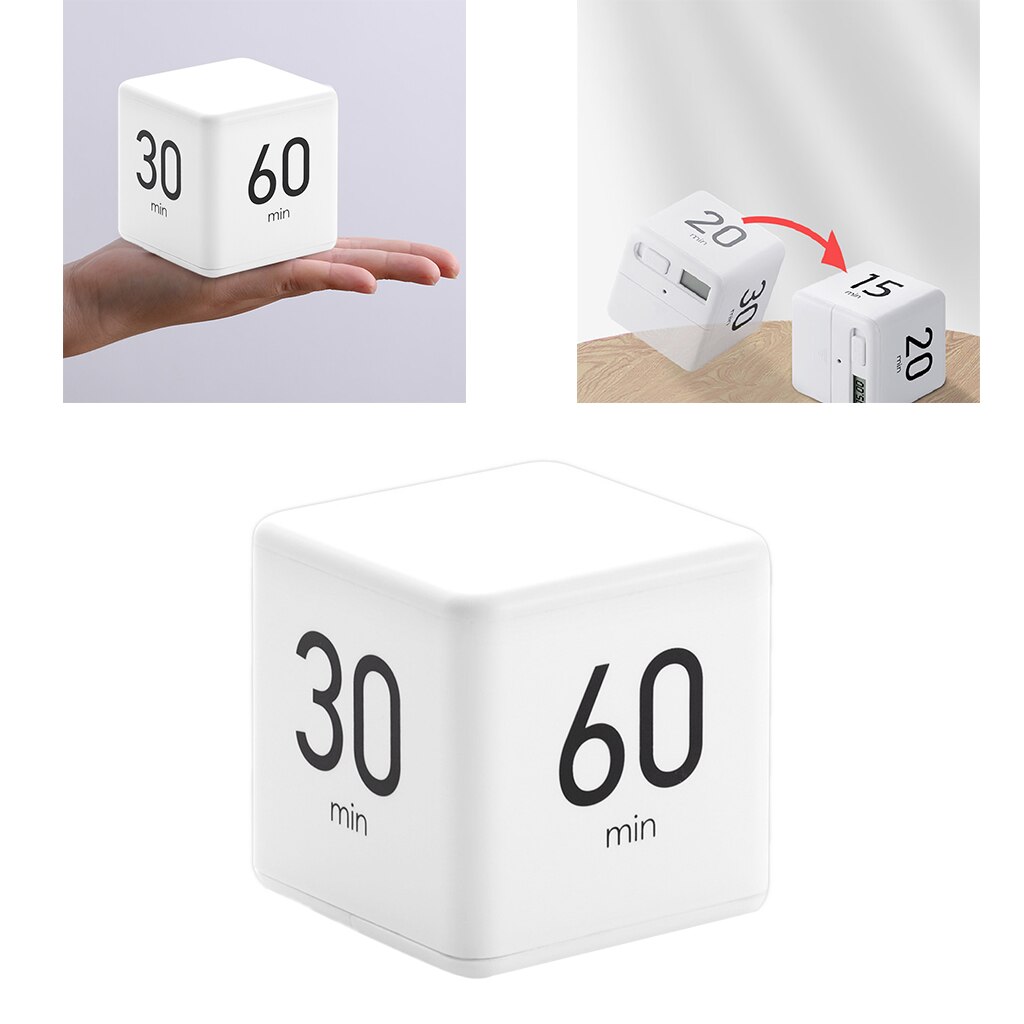 Cube Timer Alarm Clock for Study Workout Timer w/ LED Display Reminder