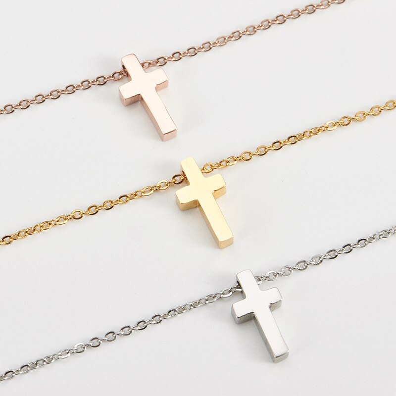 Simple Religious Small Cross Titanium Steel Neckla... – Grandado