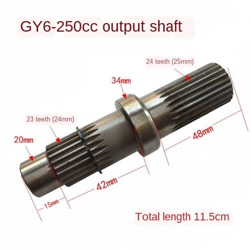 Motorcycle GY6 50 125 150 250cc Scooter After Wheel Axle Output Shaft and Double: GY6-250cc A