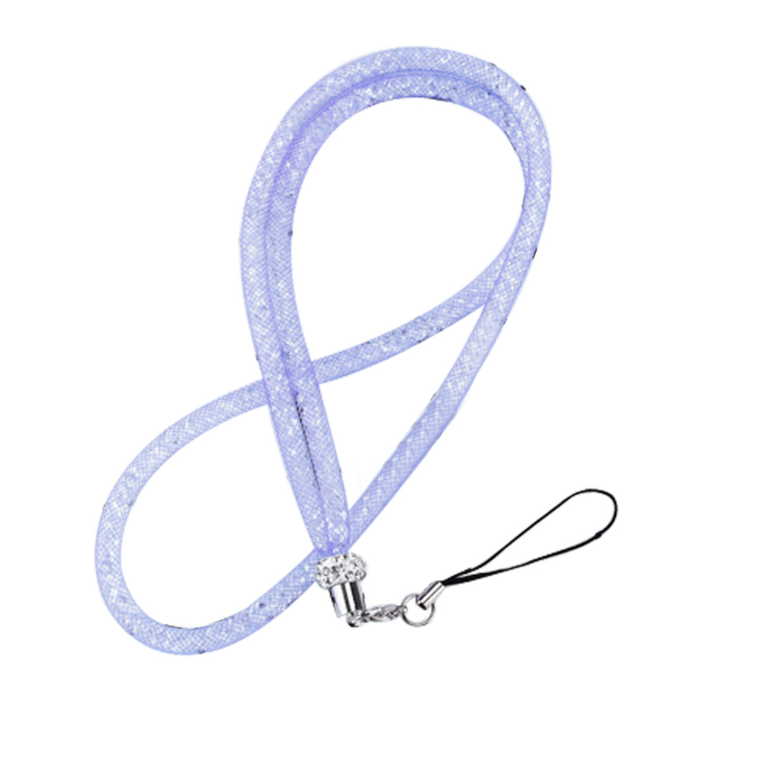 Etmakit Mooie Crystal Hals Ketting Strap Lanyard U Disk ID Werkkaart Mobiele Mobiele Telefoon Keten Riemen Sleutelhanger telefoon Hangen touw: Blue