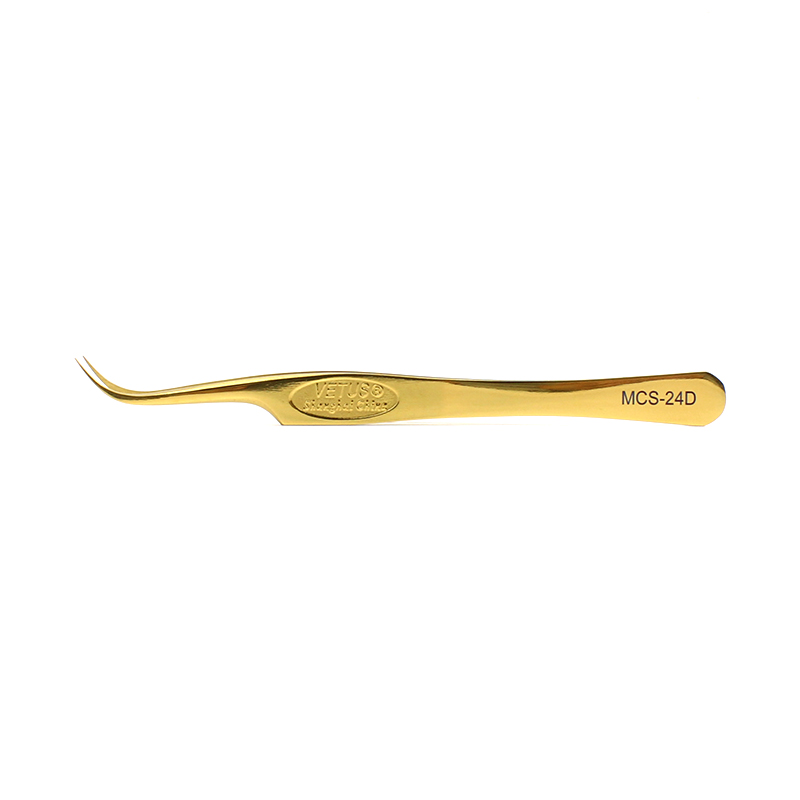 Vetus-Pinzas para pestañas Premium, estilo Original, color dorado, no magnético, para extensiones voluminosas 3D