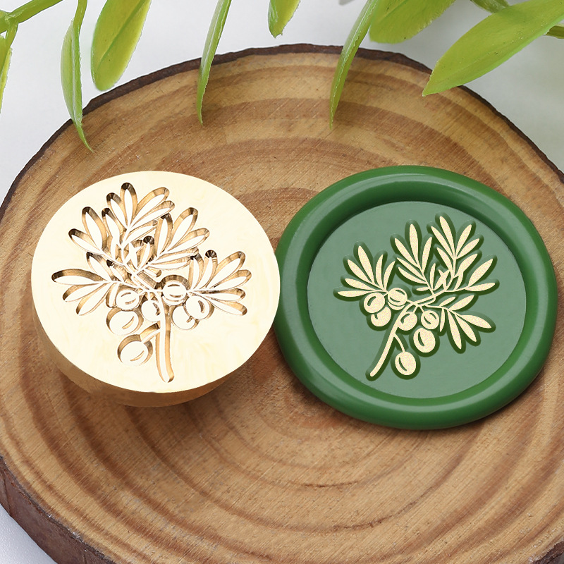 1pc 25mm plant bloem waszegelstempel sluitstempelkop voor kaarten enveloppen trouwuitnodigingen verpakkingen scrapbooking: Zwart