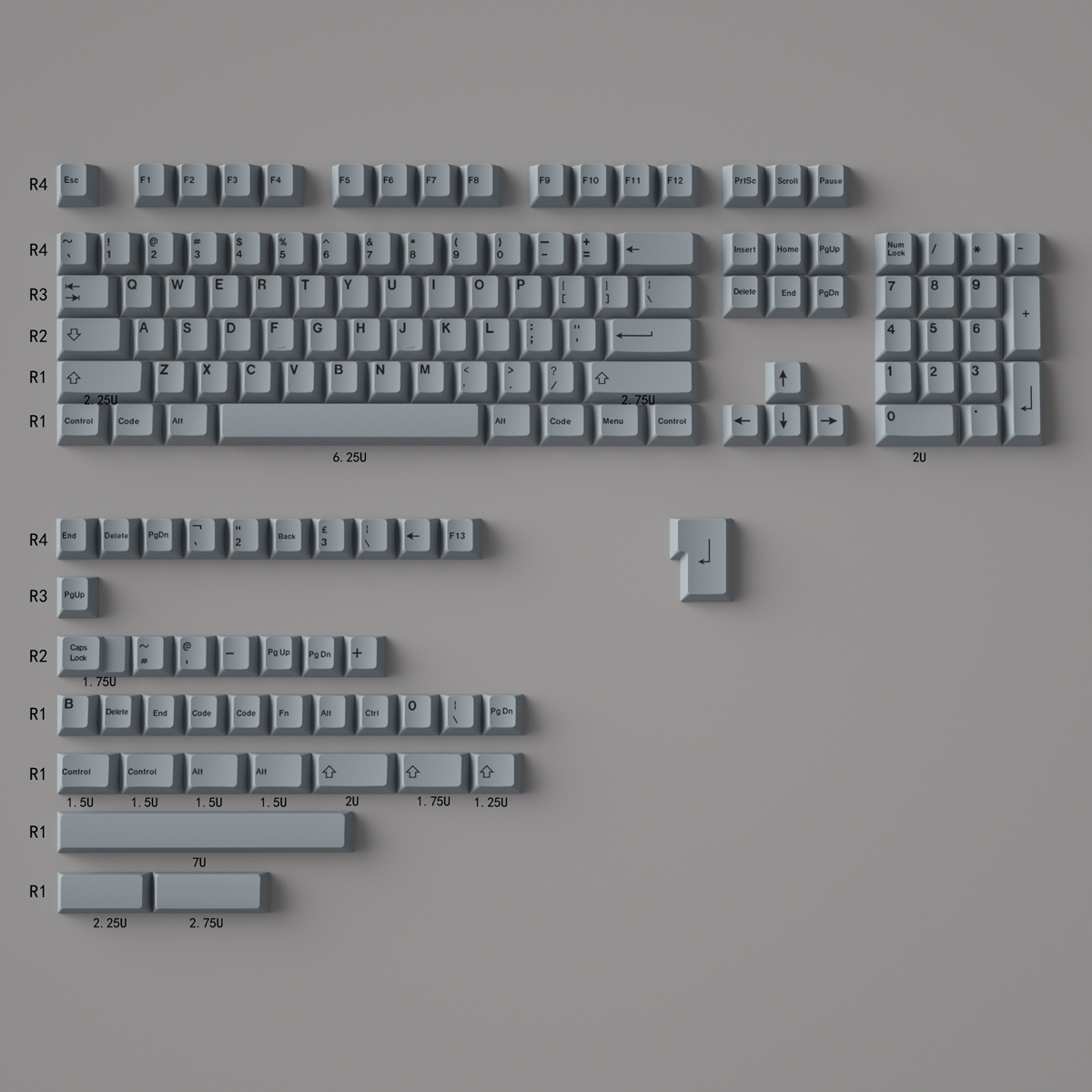 Teclas PBT Minimalistas Brancas de 135 Teclas, Perfil Cherry, DYE-Sub, Personalizadas em Inglês para Teclados Mecânicos 61/64/87: Preto