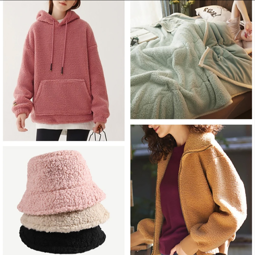 Tela de lana de cordero sintética gruesa y cálida, muñeco de peluche de lana Coral, forro de costura ligero elástico, accesorio de ropa, 160cm x 100cm