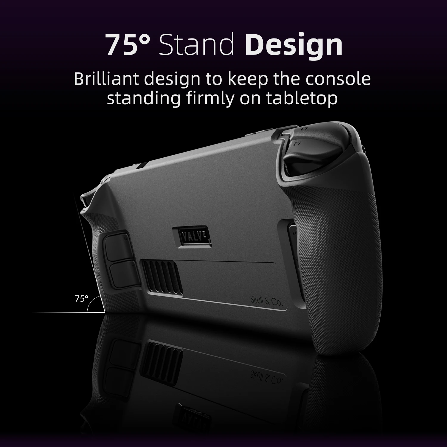 Skull & Co. GripCase Étui de protection SD Housse debout Coque en matériau souple pour Steam Deck Étui EDC Sac de transport pour Steam OLED