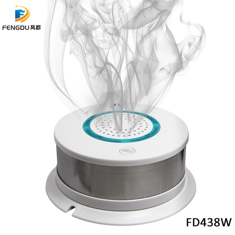 2-in-1 Smart Wireless WIFI+APP Fire Smoke &amp; Temperature Sensor Wireless Smoke Temperature Detector Home Security Alarm System