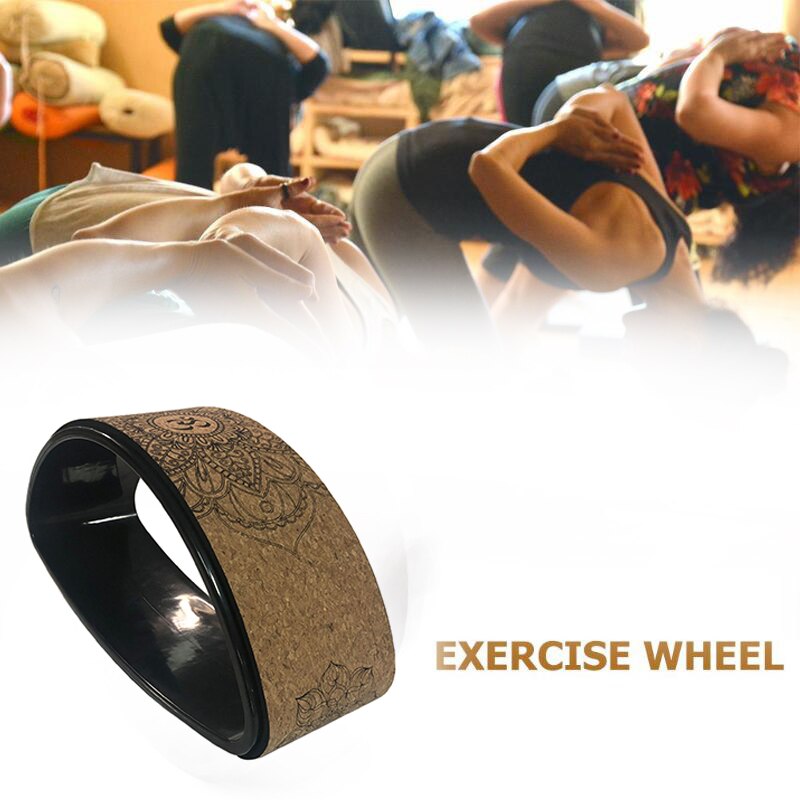 Cork Yoga Wheel - Pilates Back Training Tool - Gym Workout Bodybuilding