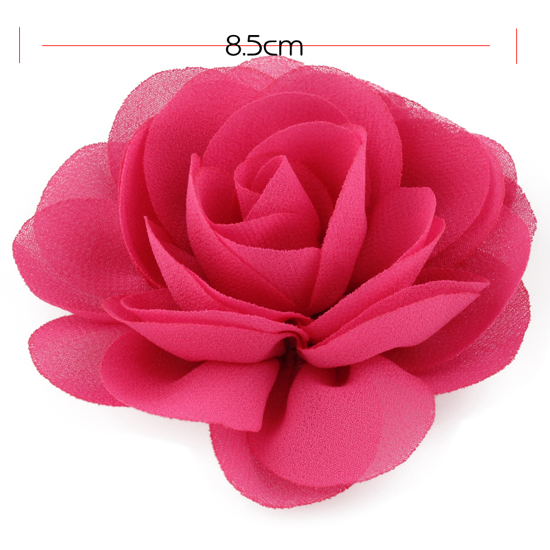 10 peças 20 cores 8.5cm 2024 flores de cabelo de tecido rosa enroladas para crianças meninas acessórios de cabelo pétalas de chiffon flor de papoula grampos de cabelo