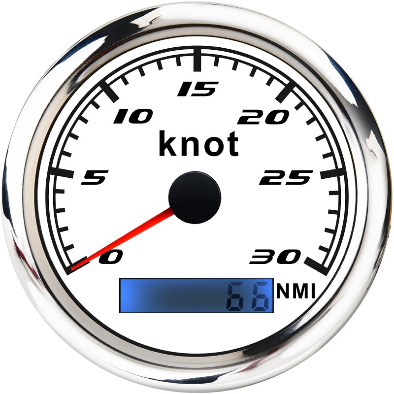 85Mm Digitale Snelheidsmeter Gauge 60 Knopen Waterdichte Auto Boot 316 Rvs Bezel Snelheid Kilometerteller Met Rode Backlight