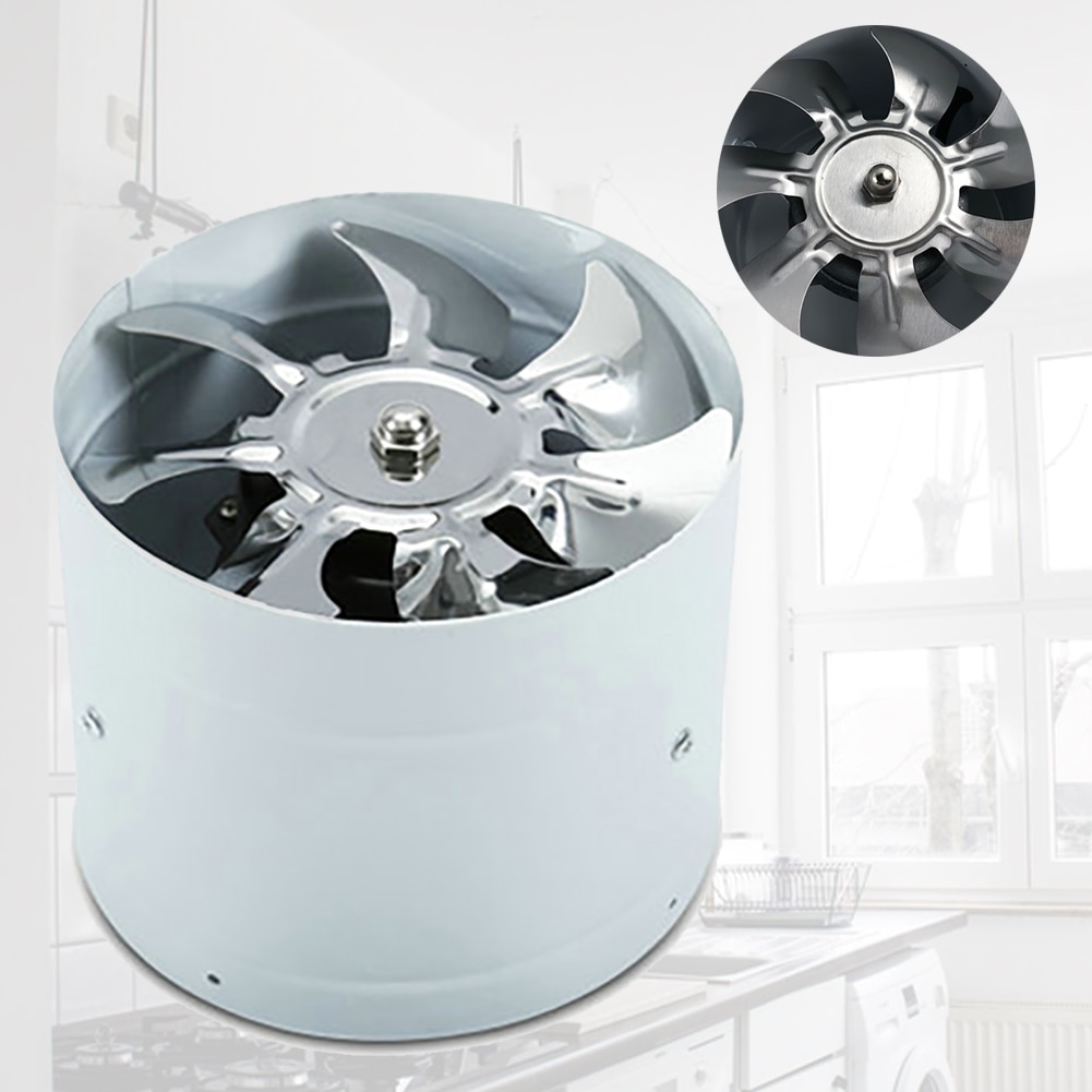 6 Inch Pipe High Speed Booster Ducted Exhaust Fan Toilet Vent Metal Bathroom Window Air Ventilator Wall Mount Kitchen Home Hotel