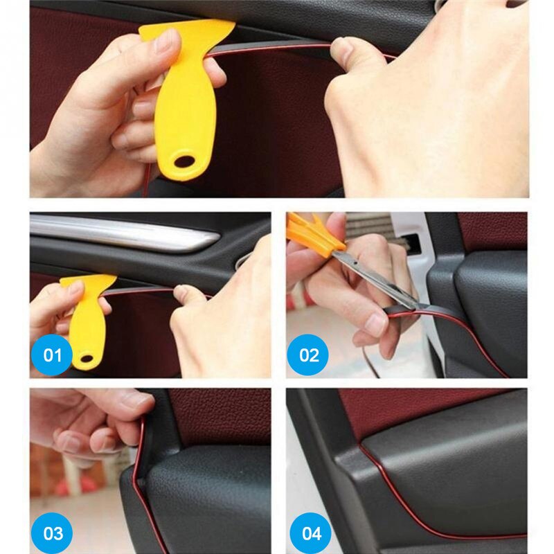 5m bil styling interiør udvendige dekoration striber støbning trim dashboard dørkant til bil auto tilbehør