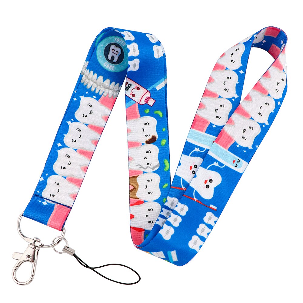 Ransitute R2288 Menselijk Orgel Tanden Tandarts Make-Up Artist Lanyard Sleutelhanger Lanyard Neck Strap Voor Usb Badge Houder Diy Hang touw: 4
