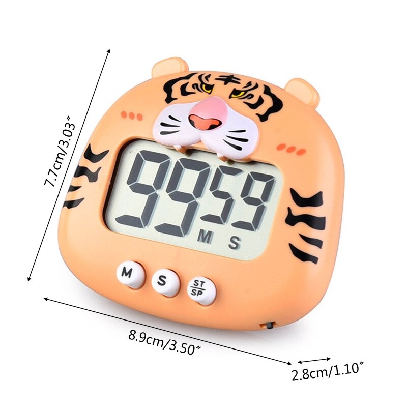 cartone animato tigre Timer grande schermo Schermo digitale cucina Timer da cucina orologio da studio per contatore manuale yoga sport volta