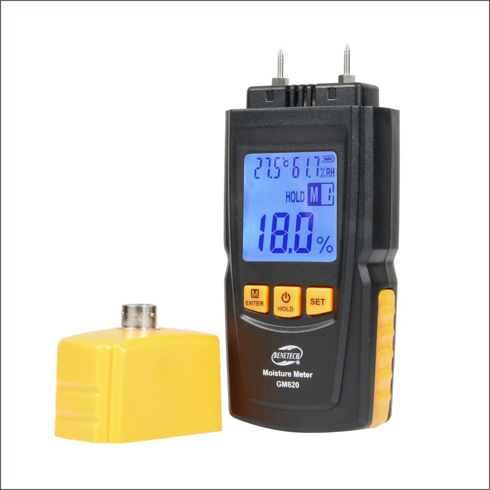 BENETECH Wood Moisture Meter Digital Humidity Tester Portable Wood Moisture Meter GM620 2~70% Electrical Woodworking Hygrometer