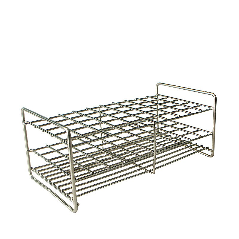 Test Tube Holder Stainless Steel Wire Rack Stainless Steel Test Tube Stand For Tube Diameter 14mm/15mm/16mm 50 Wells 1/PK