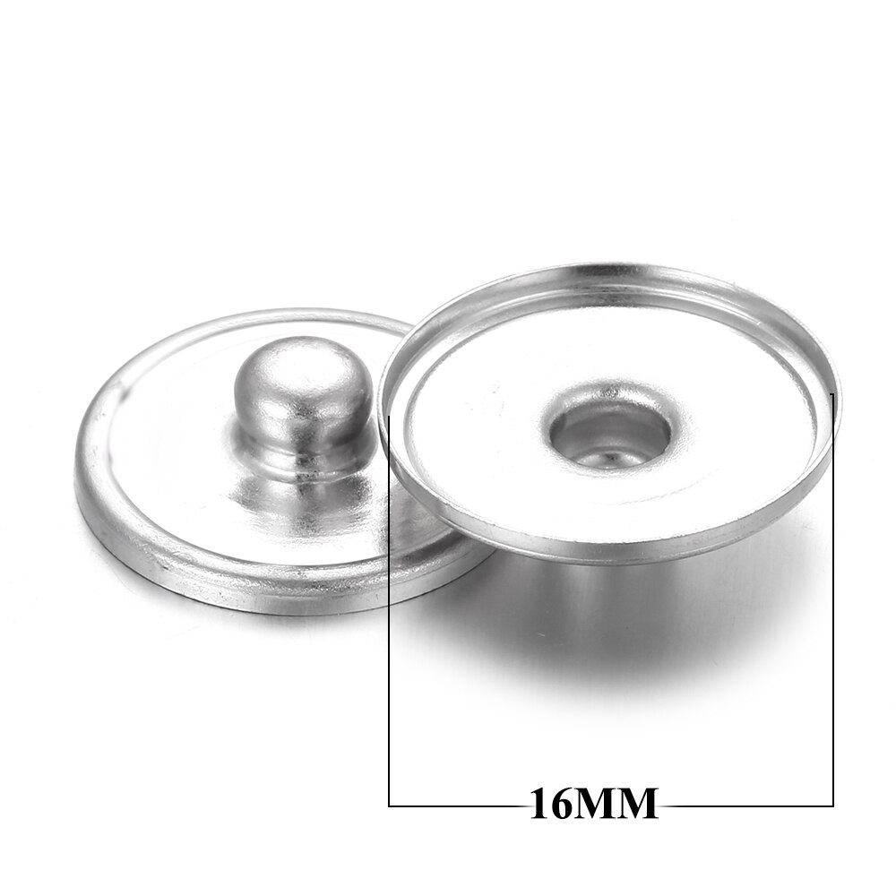 100 teile/los Snap Schmuck Zubehör Erkenntnisse Komponenten 12MM 16MM 18MM Metall Druckknöpfe für Machen Glas Snap taste Armaturen: 16mm