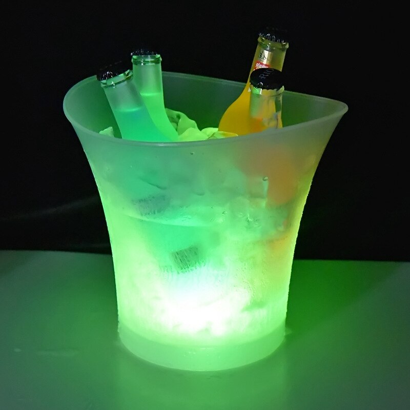5L Waterproof Plastic LED Ice Bucket Color Bars Nightclubs LED Light Up Champagne Beer Bucket Bars Night Party