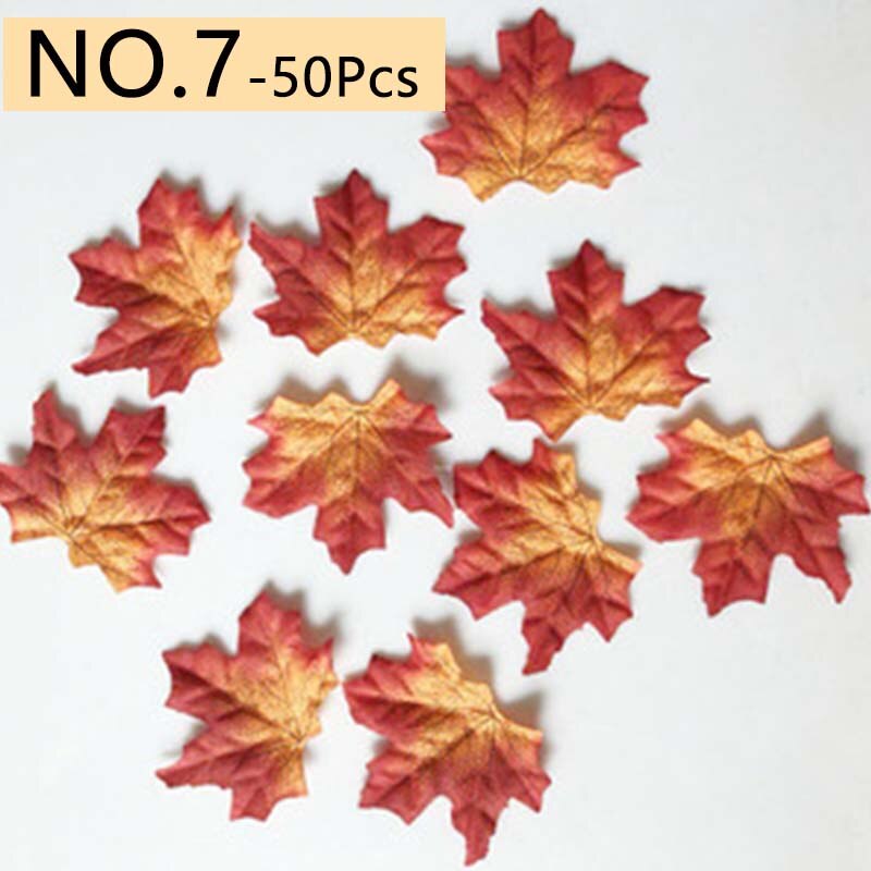 50 Teile/satz Ahorn Blätter Künstliche Simulation Blätter Halloween Herbst Blätter Weihnachten Hochzeit Tisch Dekorationen Thanksgiving Tag: 07