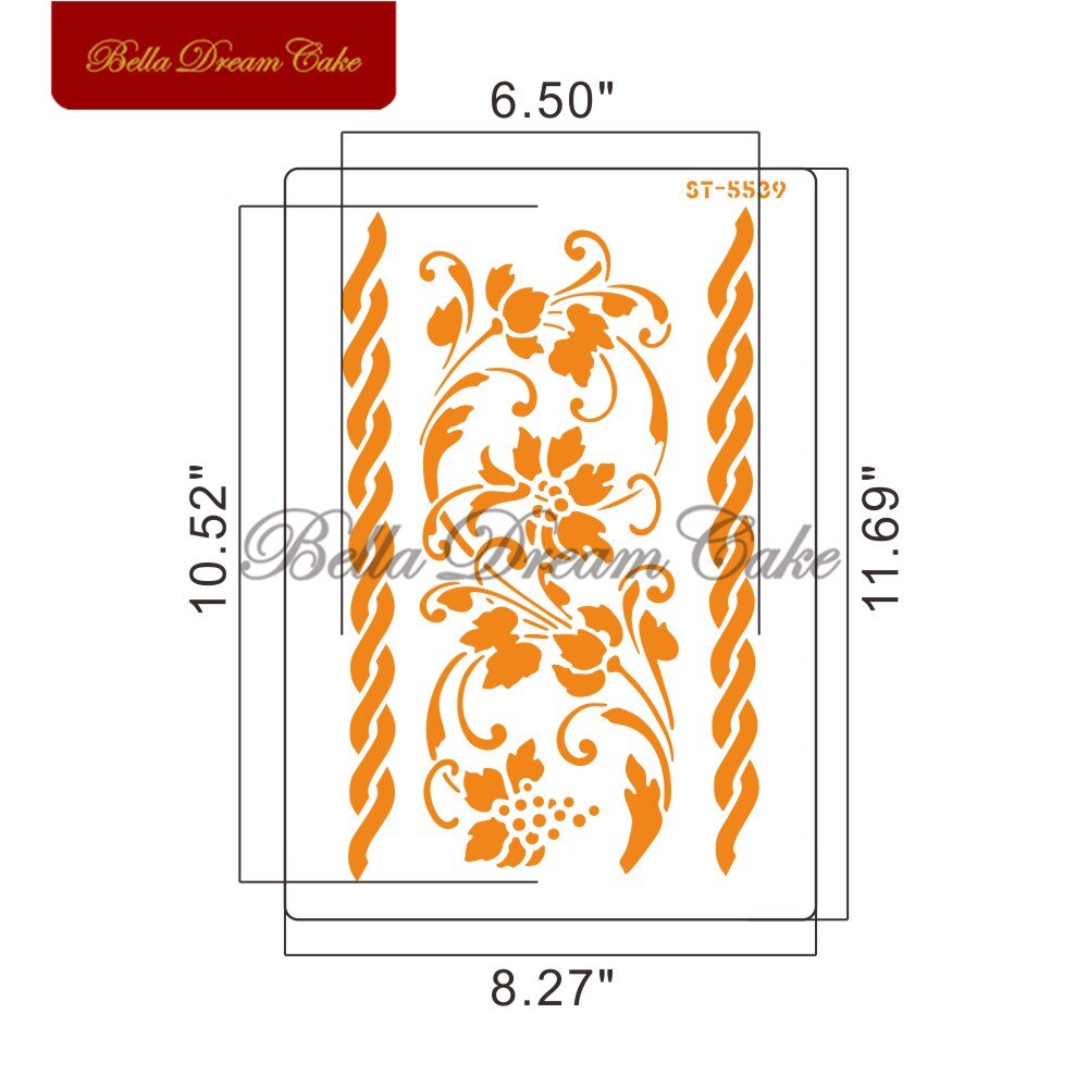 Flower Leaf Pattern Cake Stencil Plastic Layering Stencils DIY Scrapbooking Drawing Stencils Christmas Home Decoration Template: ST-5539