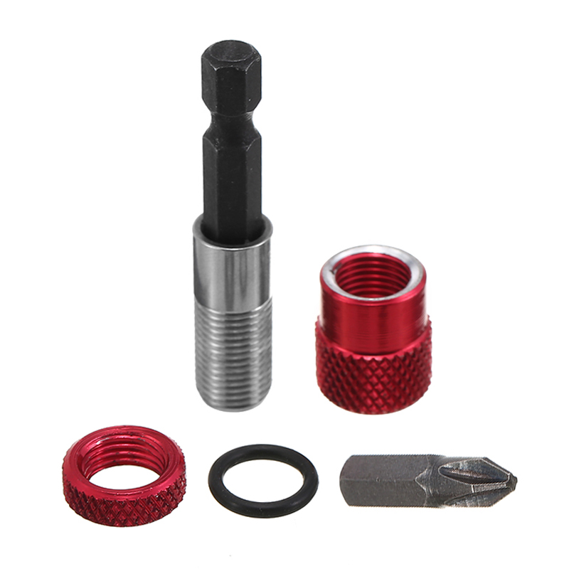 1/4" Magnet Hex Driver Screw Depth Bit Holder Stainless Construction Bit Holder +PH2 Bits Magnetic Tip Holder Tool Quickly Drill