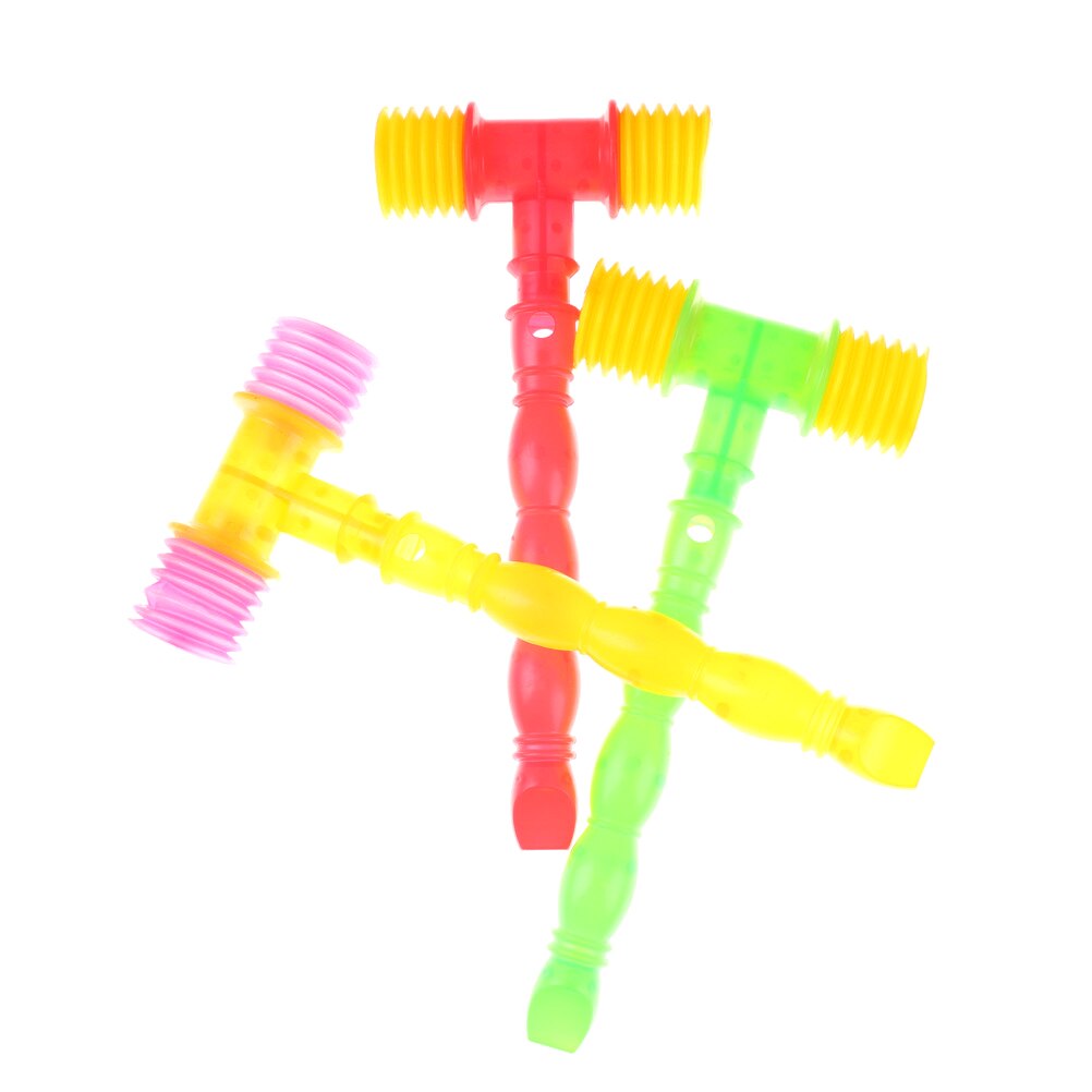 25Cm Kind Training Peuter Kids Handvat Plastic Hamer Fluitje Baby Speelgoed Lawaaimaker