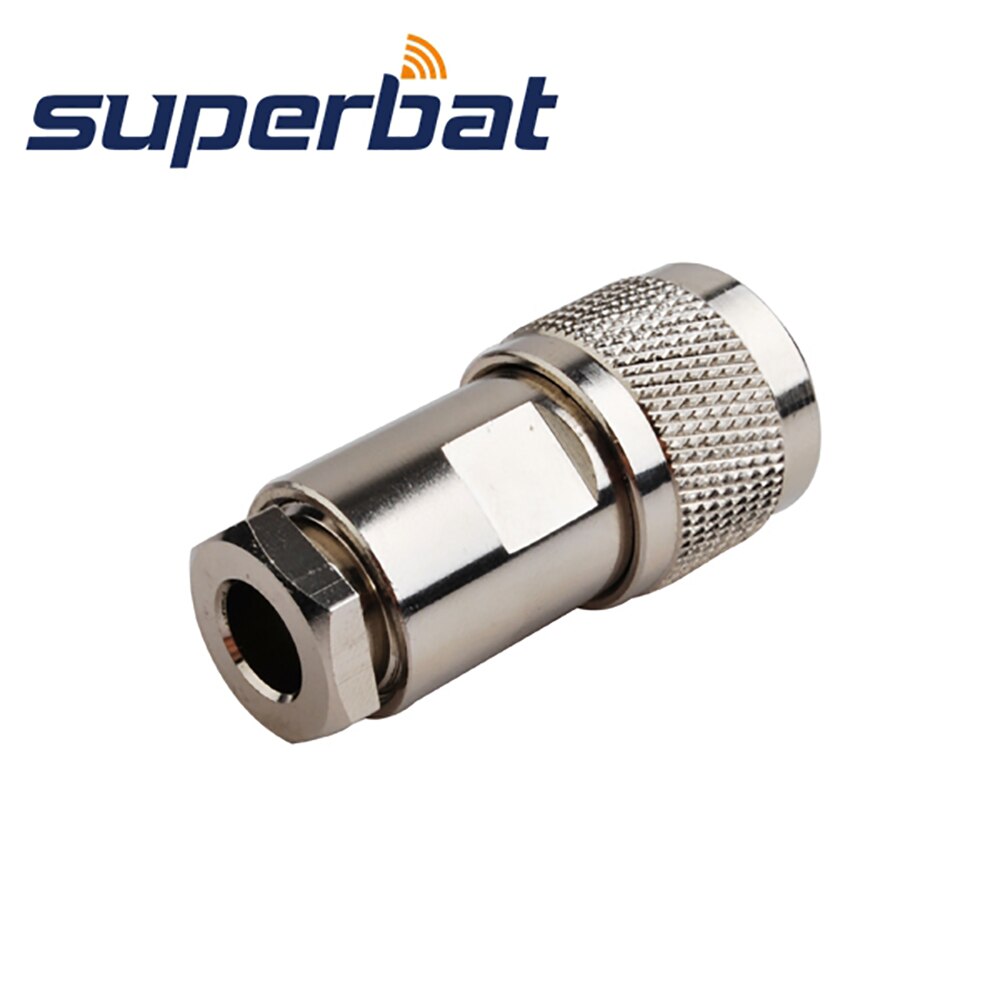 Conector coaxial masculino do rf da braçadeira de superbat 10 pces n para o cabo rg58, rg142, rg400, lmr195