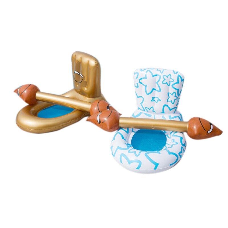 Water Sport Paar Spel Stok Creatieve Wc Mount Drijvende Rij Battle Speelgoed Opblaasbare Drijvende Hangmat