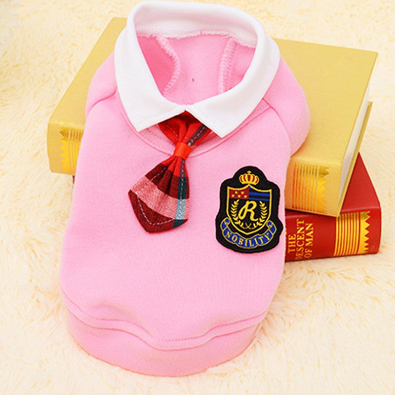 Couple Pets Dogs Clothing Bulldog Chihuahua Puppy Outfit Dog Uniform Dog Costume Formal Pet Clothes For Dogs Cat Pug Ropa Perro: Pink Shirt / XL