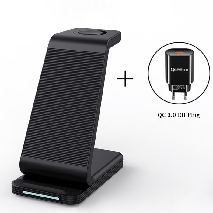 3 In 1 Draadloze Oplader Stand Voor Iphone 13 12 11 Xr 8 Apple Horloge Qi Snel Opladen Dock Station voor Airpods Pro Iwatch 7 6: D2-BK-EU