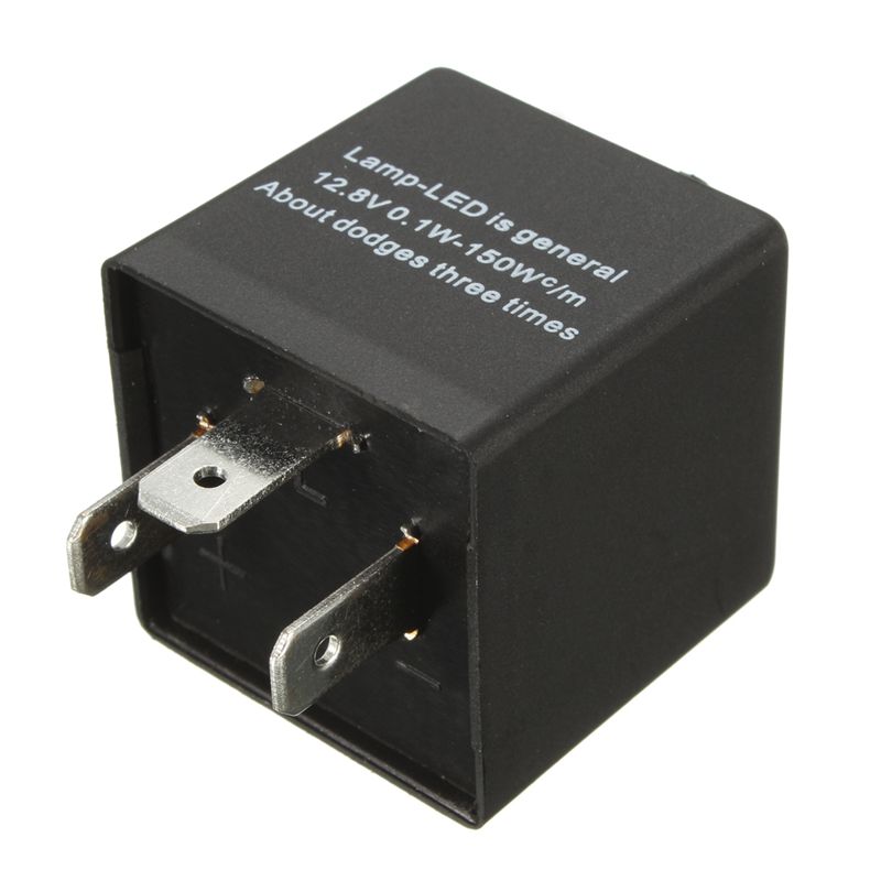 Relé de Flash intermitente de coche ajustable de 12V y 3 pines para Indicador de luz intermitente
