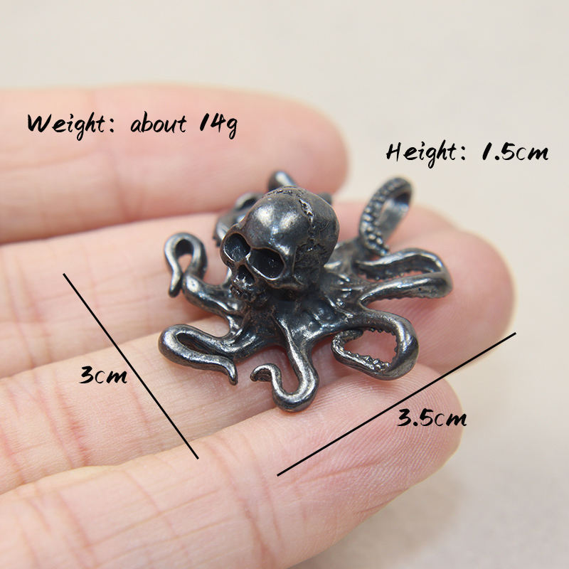Metal messing lille blæksprutte statue te kæledyr skrivebord ornament heldig hjem dekorationer tilbehør vintage dyrehåndværk boligdekorationer: Blæksprutte figur 14g