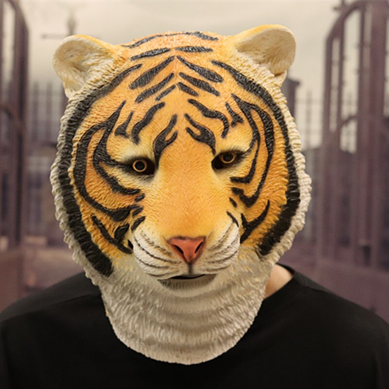 Tijger Masker Dier Hoofddeksels Halloween Woeste Terreur Kostuums Kostuum Partij Cosplay Latex Maskers: tiger