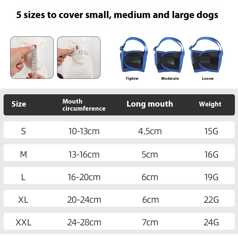 Comfortable Breathable Adjustable Dog Muzzle Anti-Bite Anti-Eating Pet Muzzle for Small Medium Large Dogs Allows Drinking