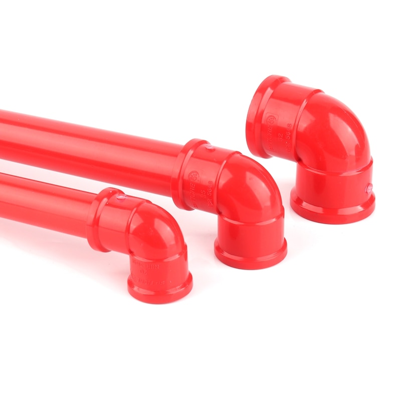 2 stk røde pvc rørforbindelser upvc rør albueforbindelse akvarie akvarium vandrør samlinger afløbsrør vandrør dele fittings