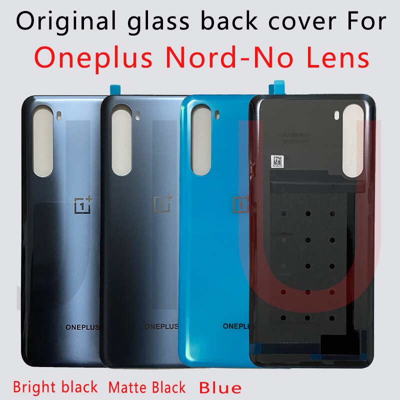 100% Voor Oneplus Nord Batterij Cover Back Glass Rear Deur Behuizing Case Back Panel Batterij Cover Met Lijm Oneplus nord