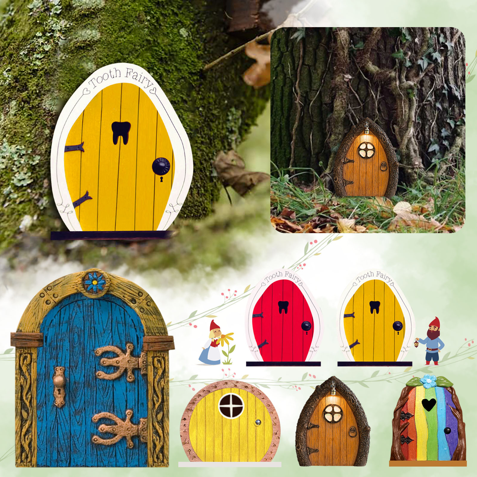 Porte de fée l'inventaire extérieure pour la décoration d'arbres, accessoires de jardin