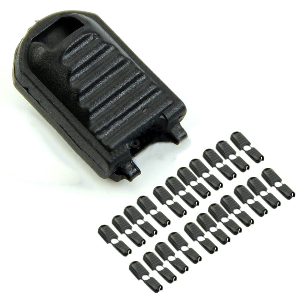 20 stuks ritssluiting uiteinden slot ritssluiting clip gesp zwart voor paracord accessoires/rugzak/kleding op